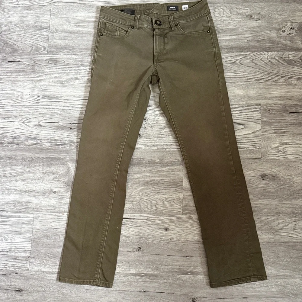 Volcom Men's Khaki Straight Jeans - Picture 1 of 7